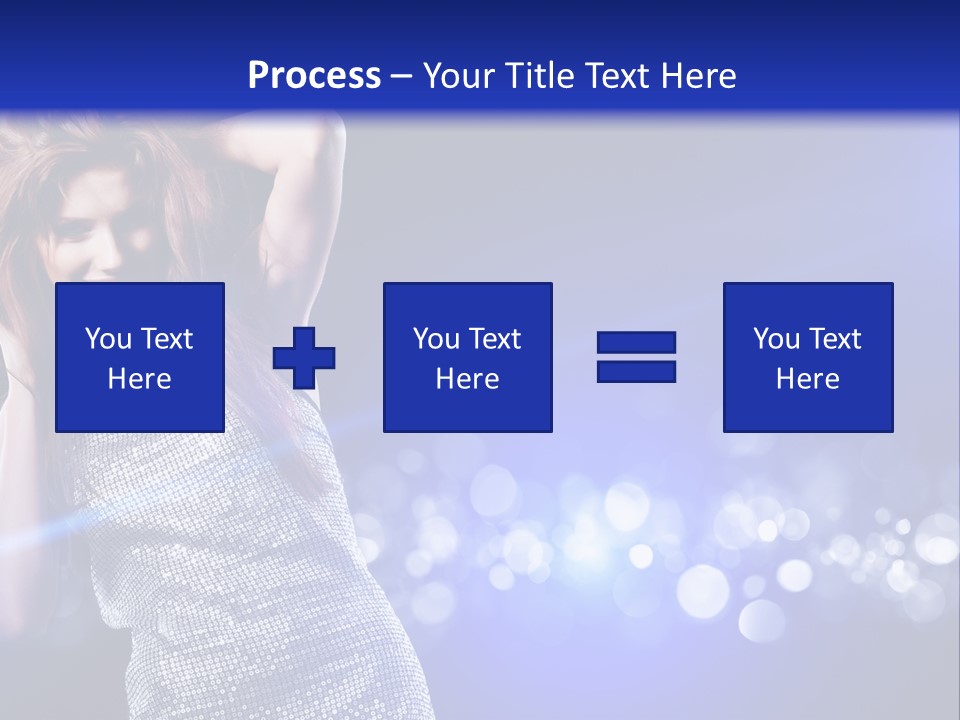 Copyspace Model Blue PowerPoint Template