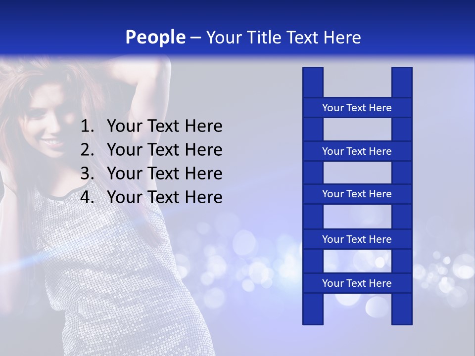 Copyspace Model Blue PowerPoint Template