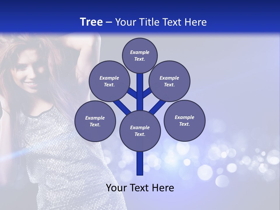 Copyspace Model Blue PowerPoint Template