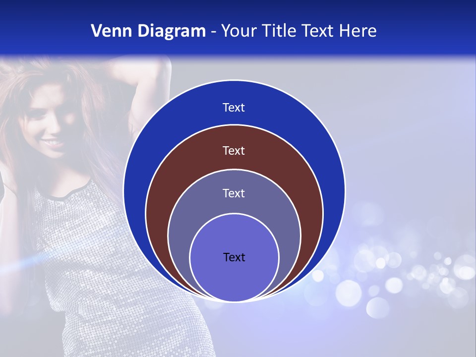 Copyspace Model Blue PowerPoint Template