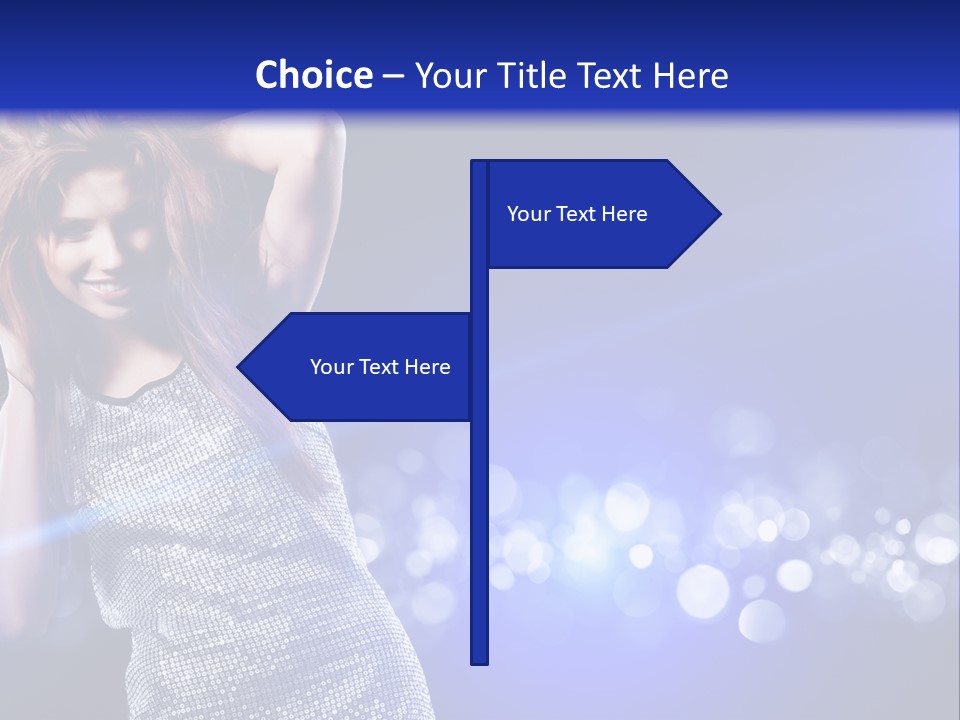 Copyspace Model Blue PowerPoint Template