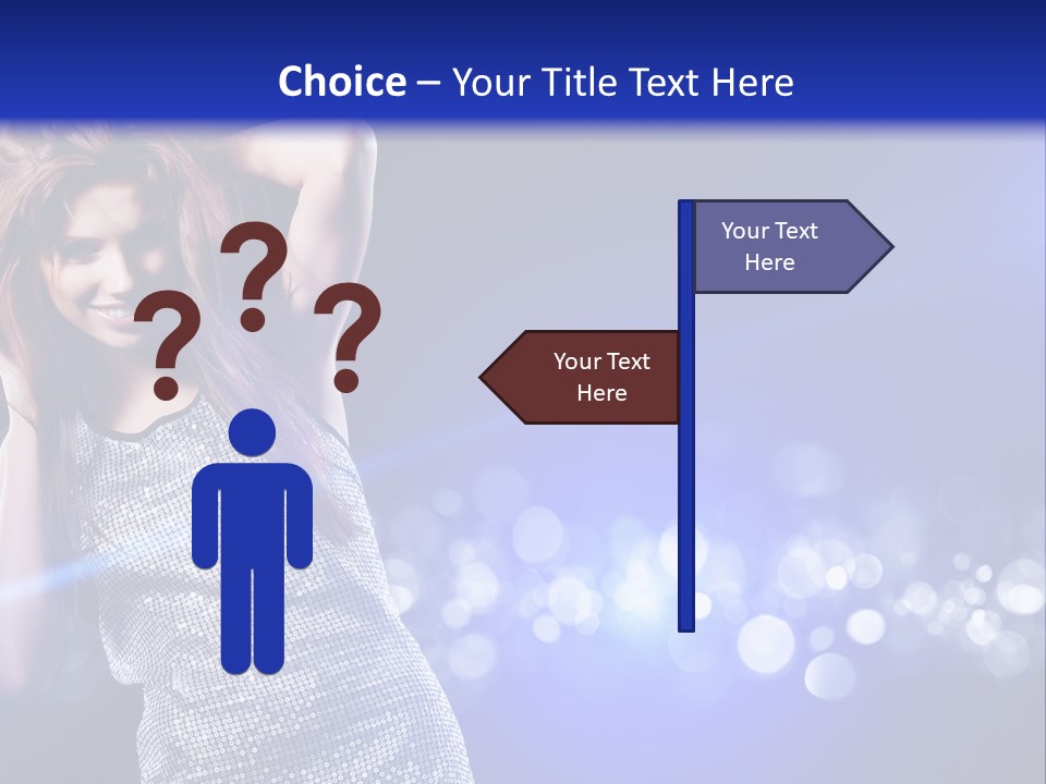 Copyspace Model Blue PowerPoint Template