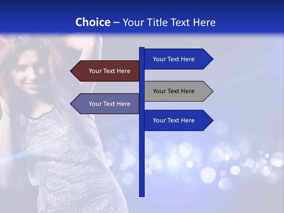 Copyspace Model Blue PowerPoint Template