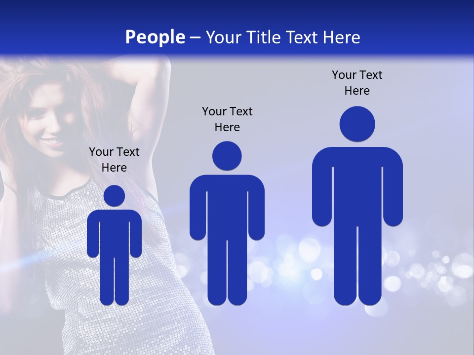 Copyspace Model Blue PowerPoint Template