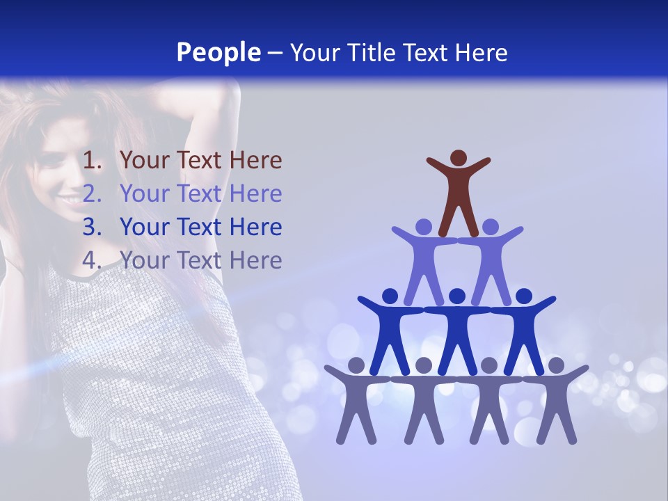 Copyspace Model Blue PowerPoint Template