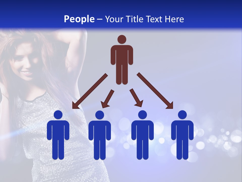 Copyspace Model Blue PowerPoint Template