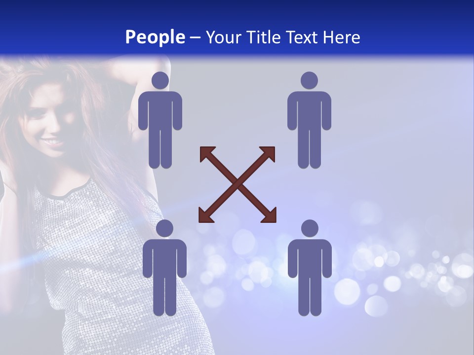 Copyspace Model Blue PowerPoint Template