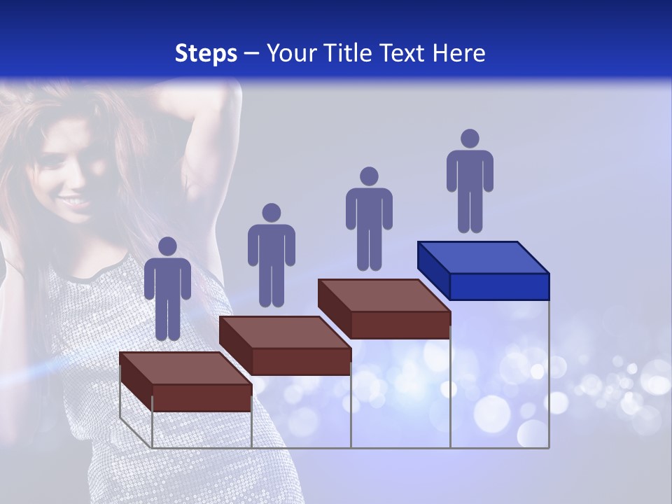 Copyspace Model Blue PowerPoint Template