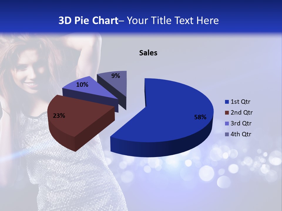 Copyspace Model Blue PowerPoint Template