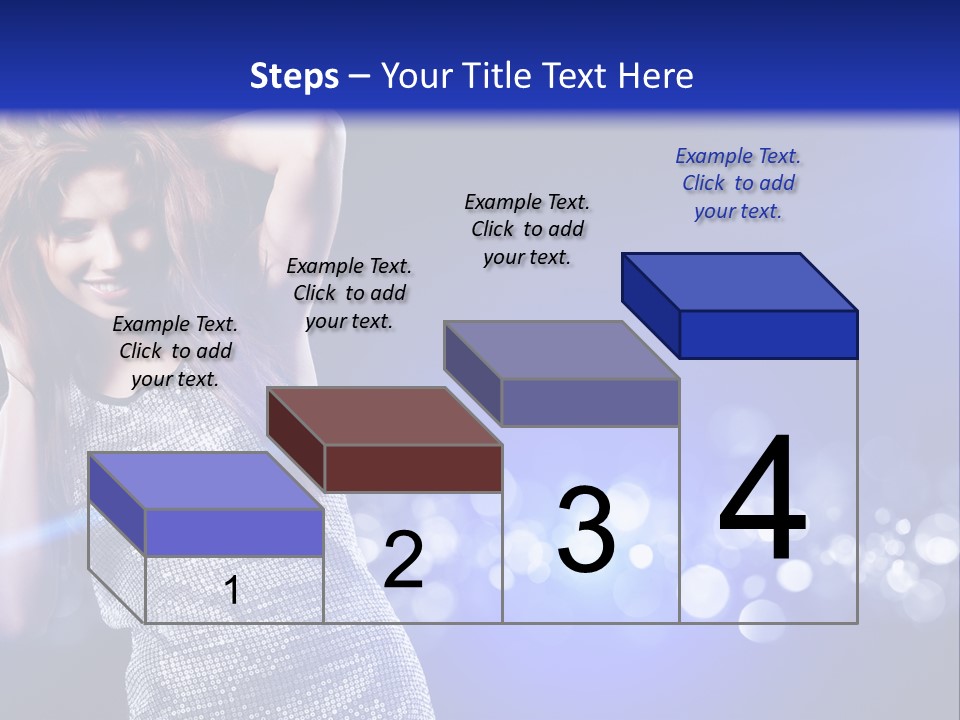 Copyspace Model Blue PowerPoint Template