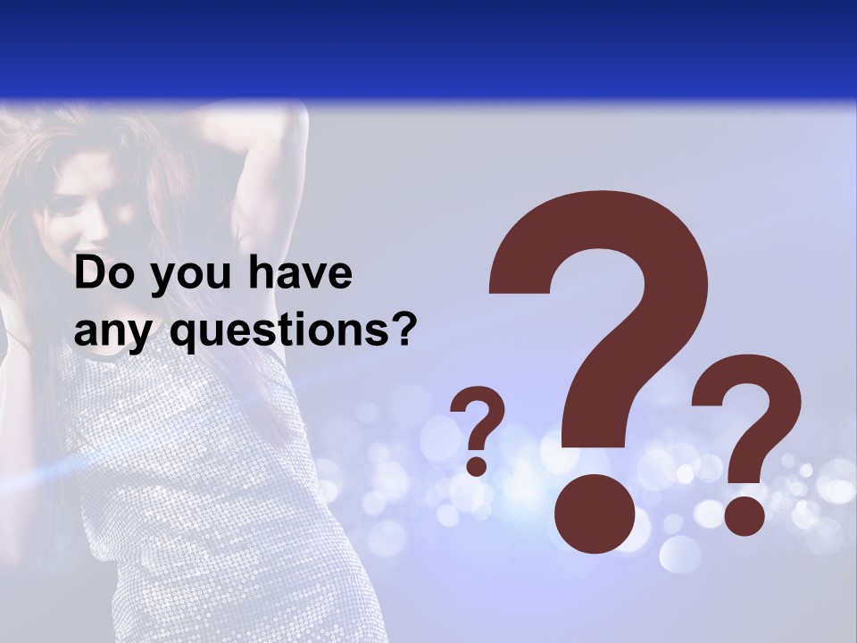 Copyspace Model Blue PowerPoint Template