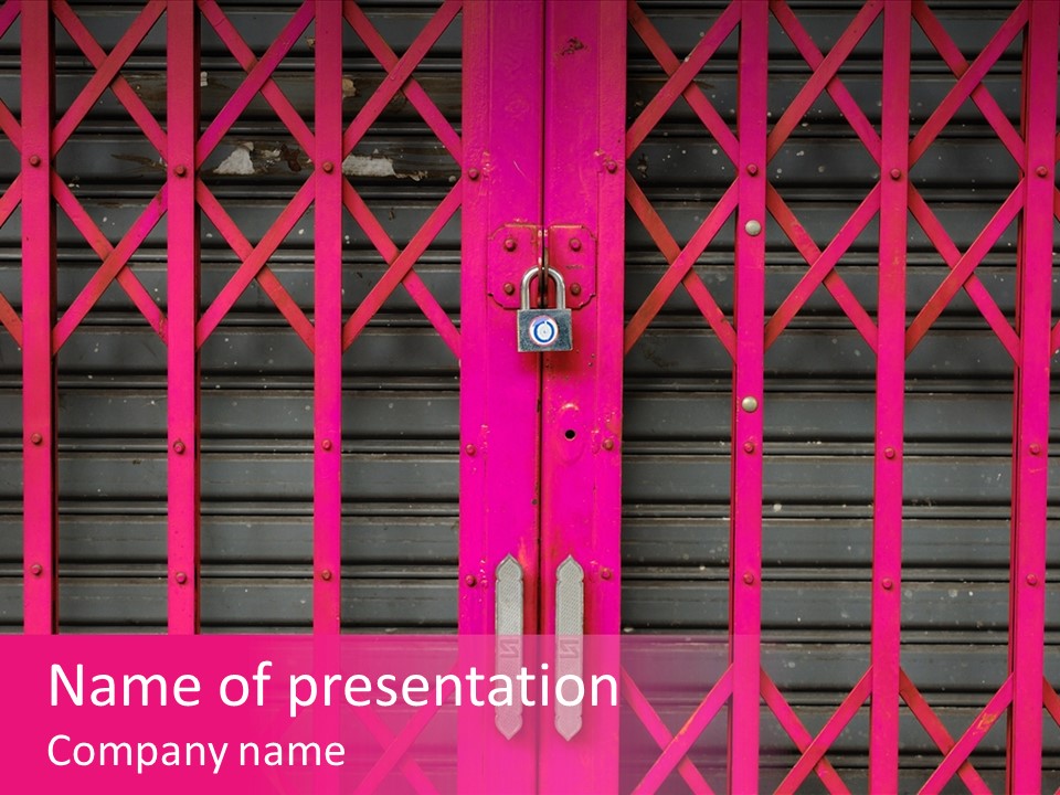 Metal Door Design PowerPoint Template