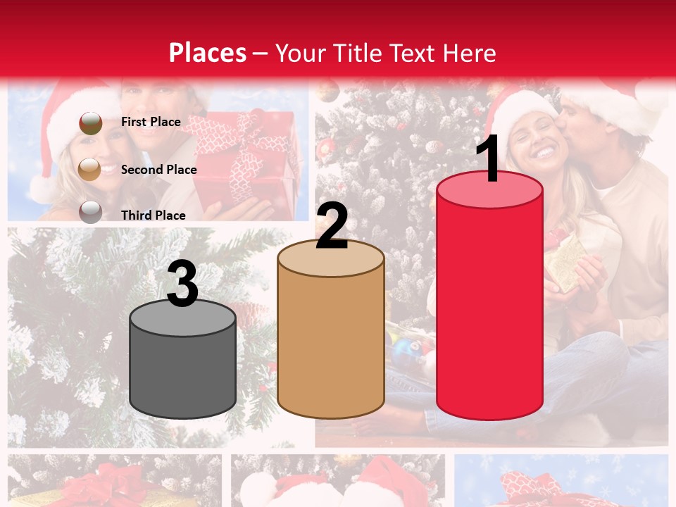 Christmas Tree With Couple PowerPoint Template