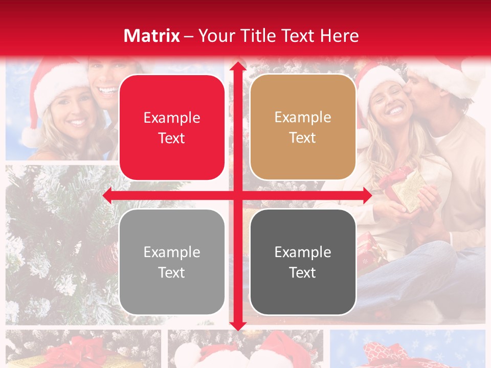 Christmas Tree With Couple PowerPoint Template