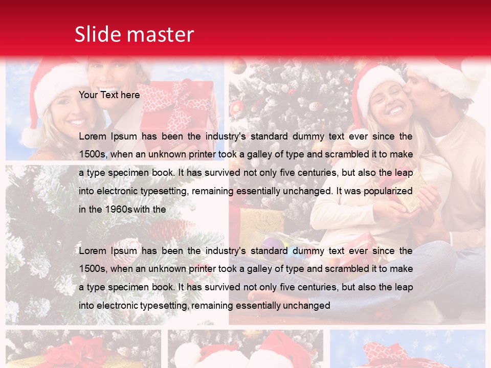 Christmas Tree With Couple PowerPoint Template