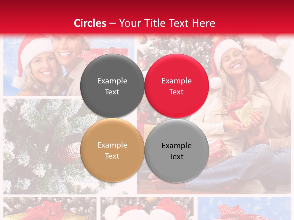 Christmas Tree With Couple PowerPoint Template