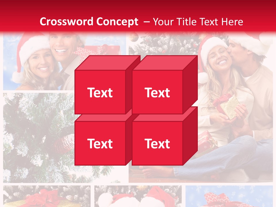 Christmas Tree With Couple PowerPoint Template