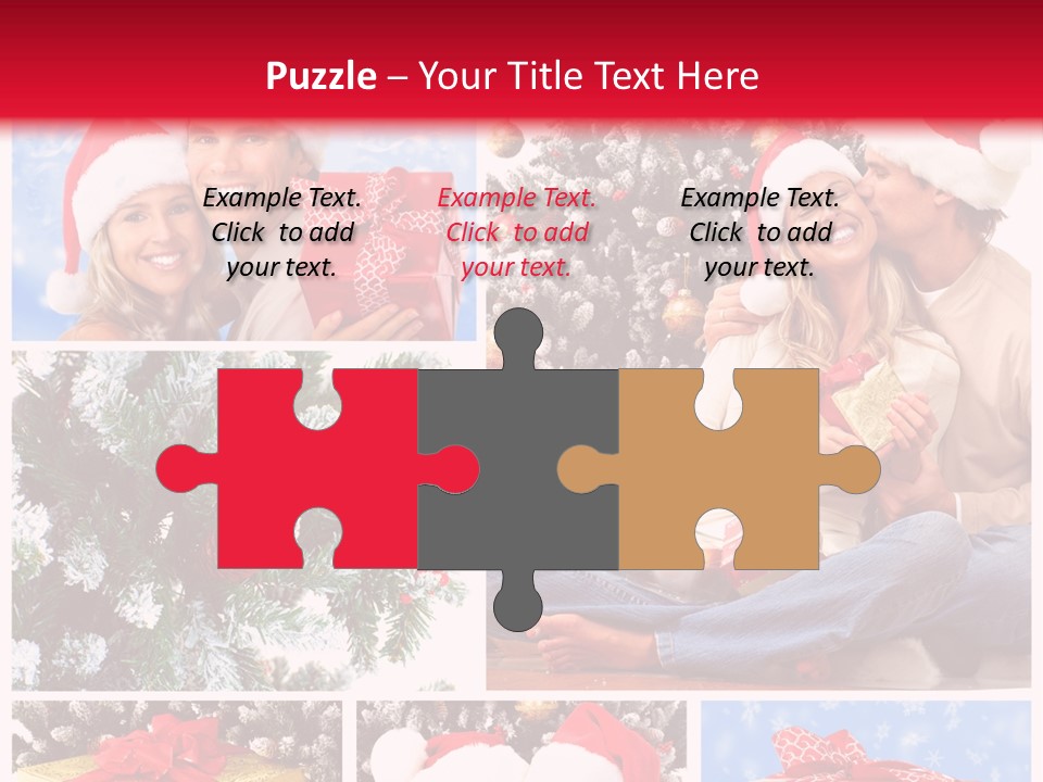 Christmas Tree With Couple PowerPoint Template