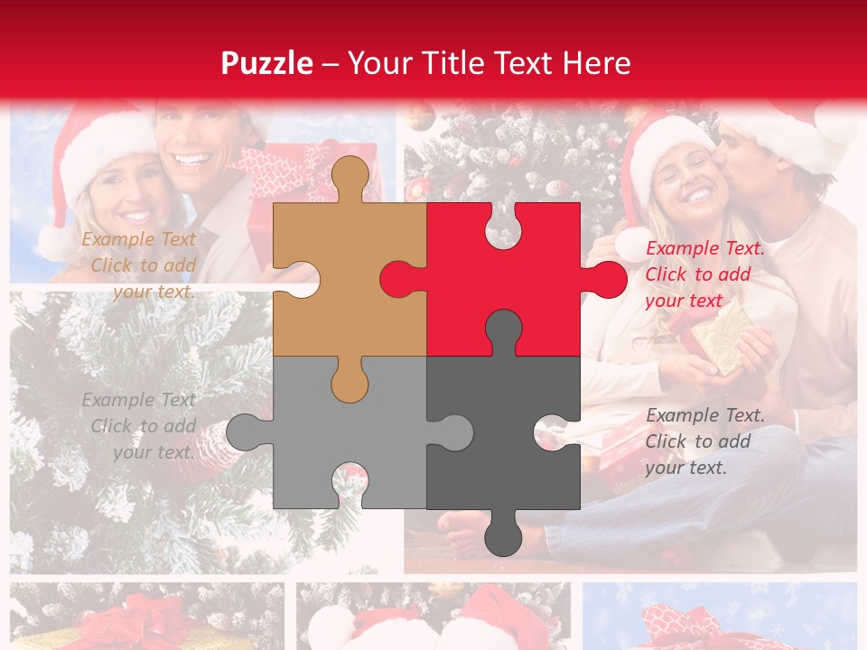 Christmas Tree With Couple PowerPoint Template