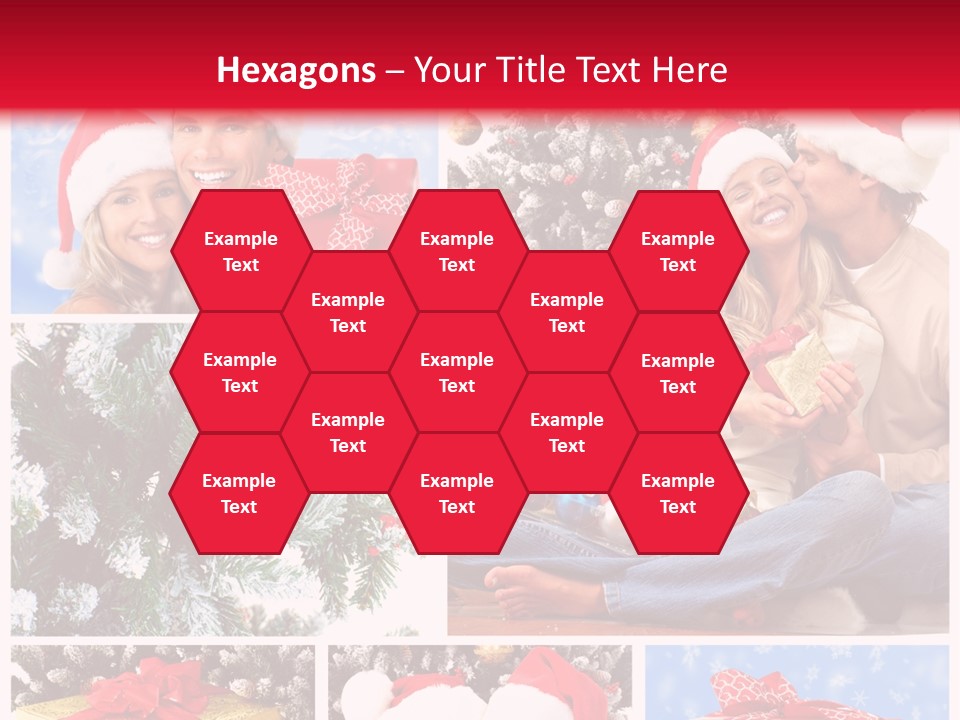 Christmas Tree With Couple PowerPoint Template