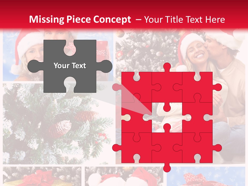 Christmas Tree With Couple PowerPoint Template