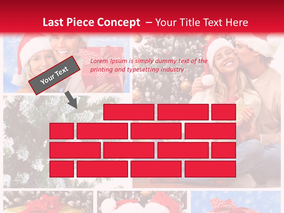 Christmas Tree With Couple PowerPoint Template