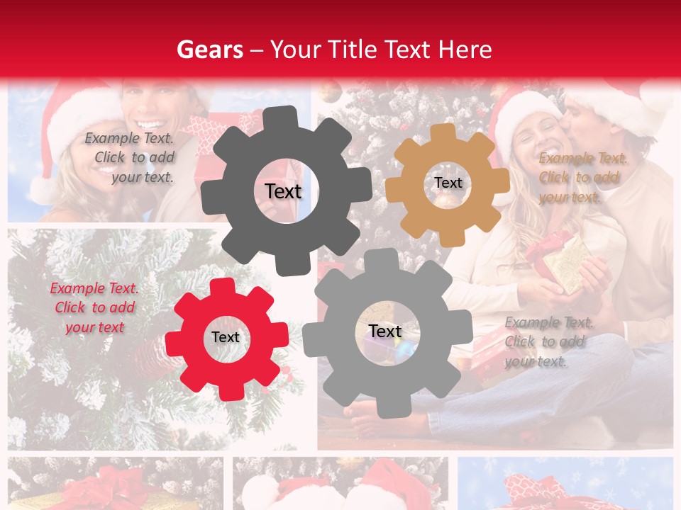 Christmas Tree With Couple PowerPoint Template