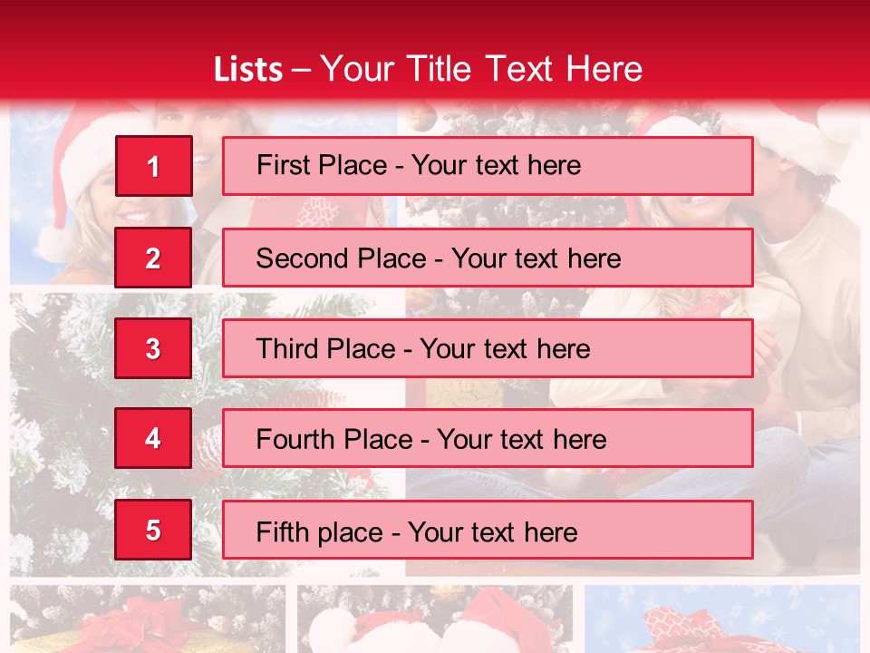 Christmas Tree With Couple PowerPoint Template