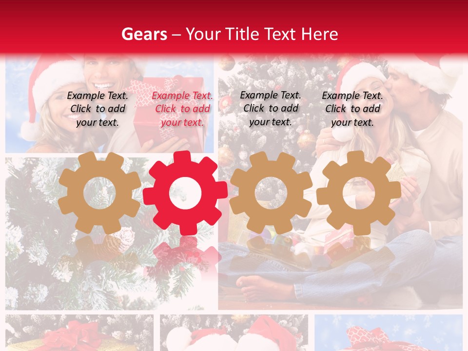 Christmas Tree With Couple PowerPoint Template