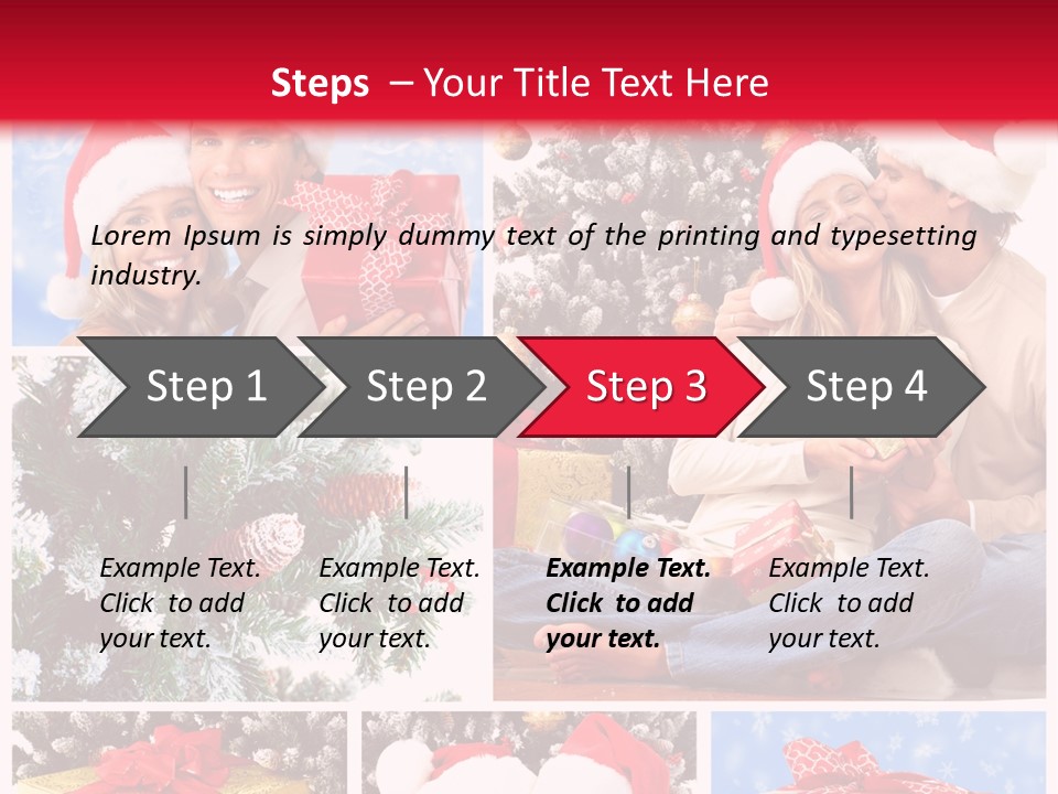 Christmas Tree With Couple PowerPoint Template