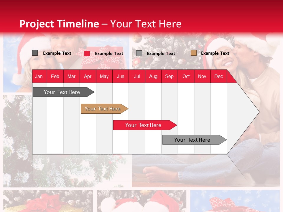 Christmas Tree With Couple PowerPoint Template