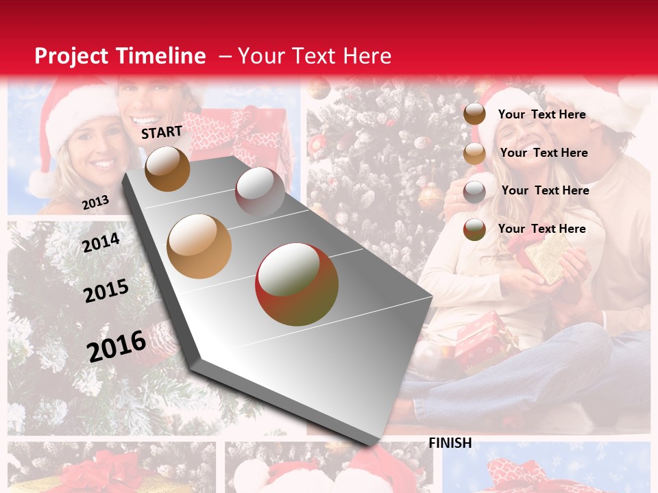 Christmas Tree With Couple PowerPoint Template