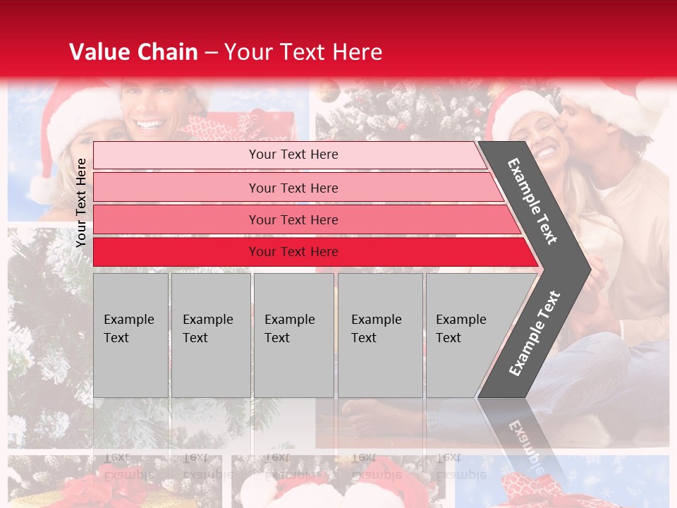 Christmas Tree With Couple PowerPoint Template