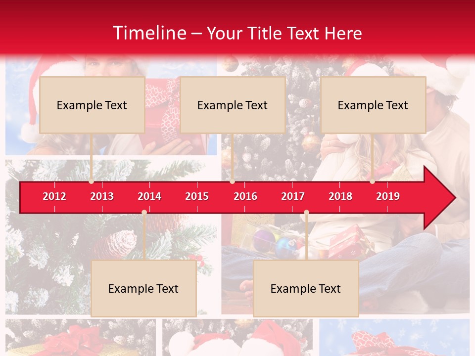 Christmas Tree With Couple PowerPoint Template