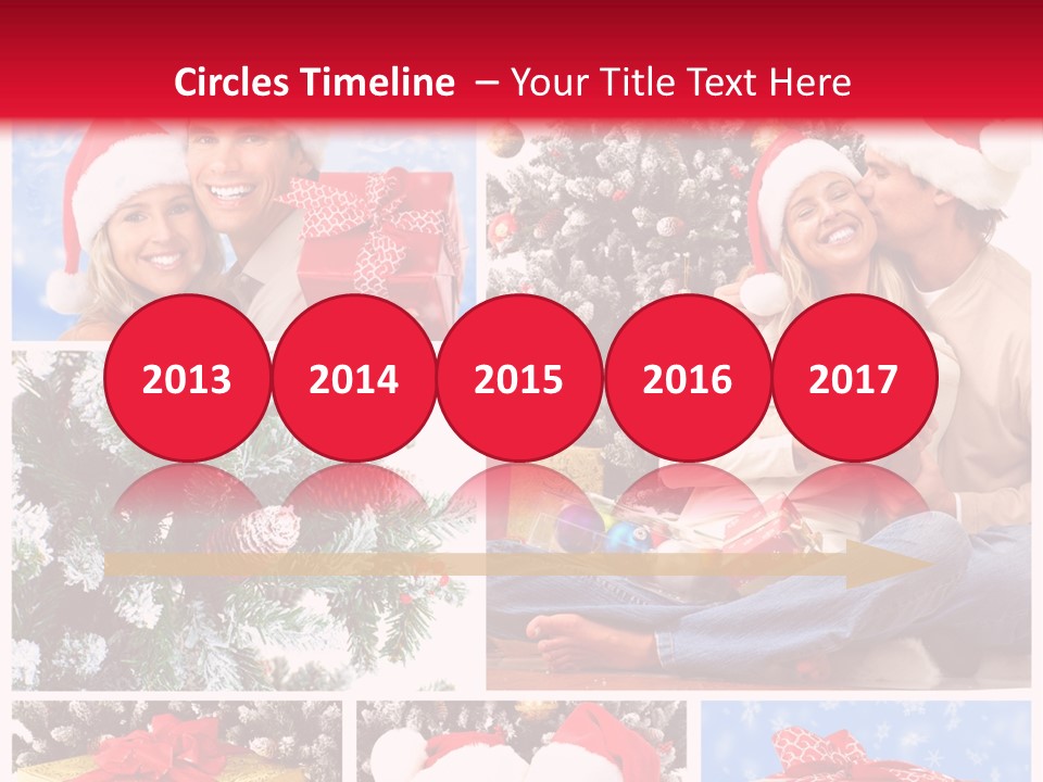 Christmas Tree With Couple PowerPoint Template