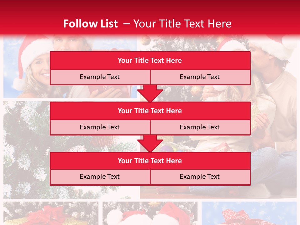 Christmas Tree With Couple PowerPoint Template