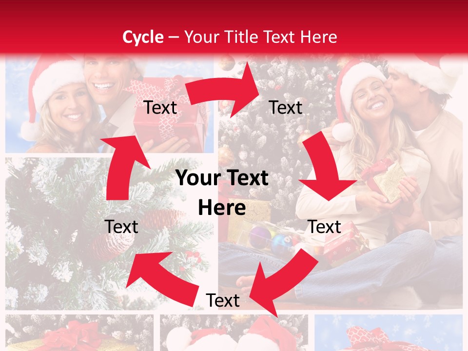 Christmas Tree With Couple PowerPoint Template