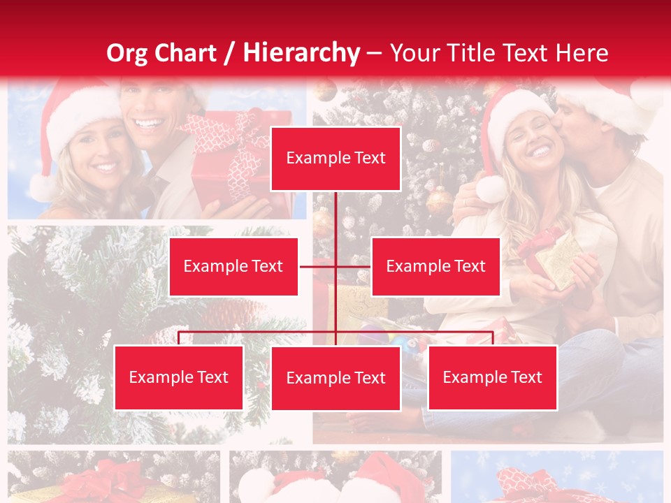 Christmas Tree With Couple PowerPoint Template