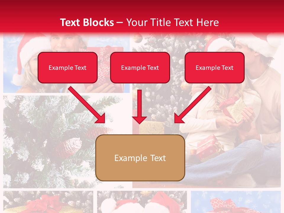 Christmas Tree With Couple PowerPoint Template