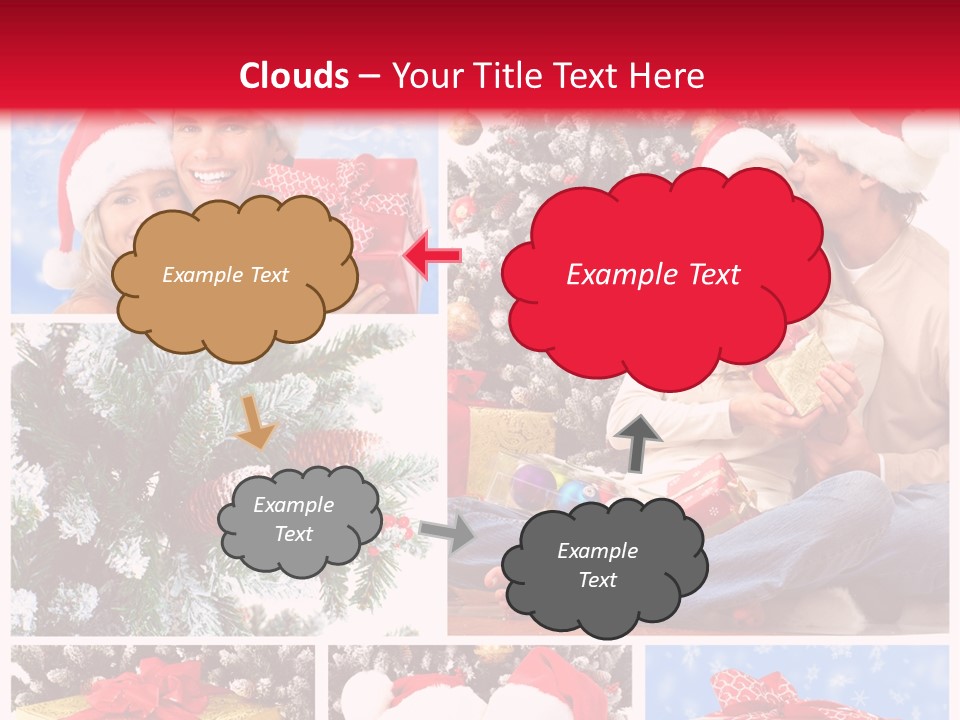 Christmas Tree With Couple PowerPoint Template