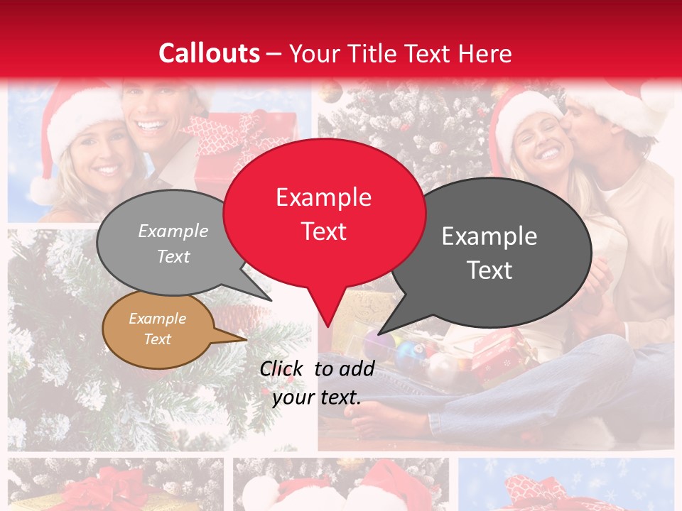 Christmas Tree With Couple PowerPoint Template