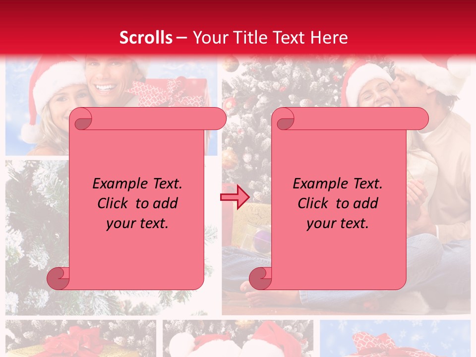 Christmas Tree With Couple PowerPoint Template