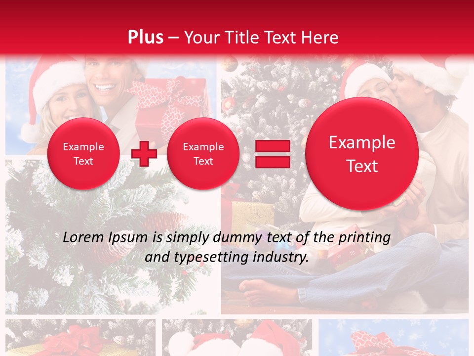 Christmas Tree With Couple PowerPoint Template