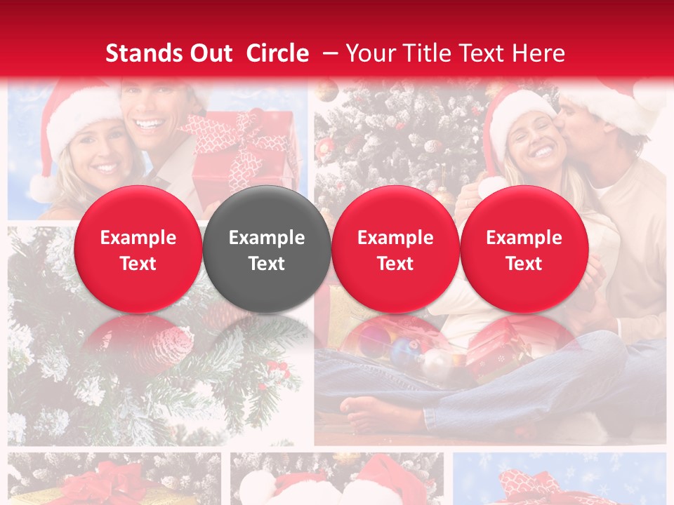 Christmas Tree With Couple PowerPoint Template