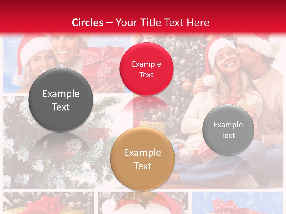 Christmas Tree With Couple PowerPoint Template