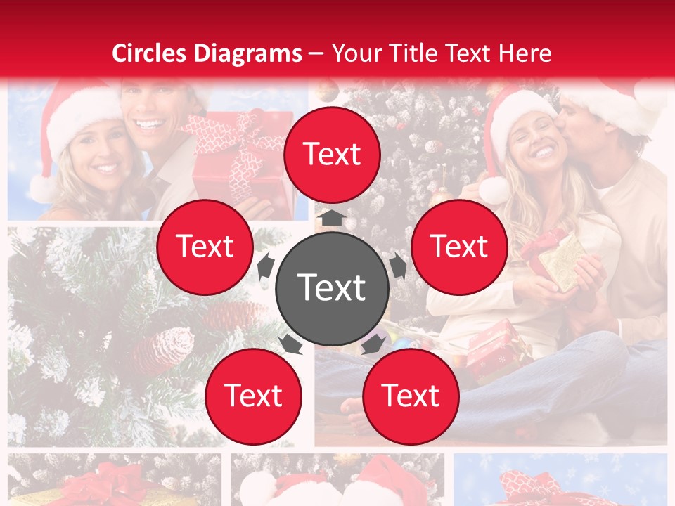 Christmas Tree With Couple PowerPoint Template