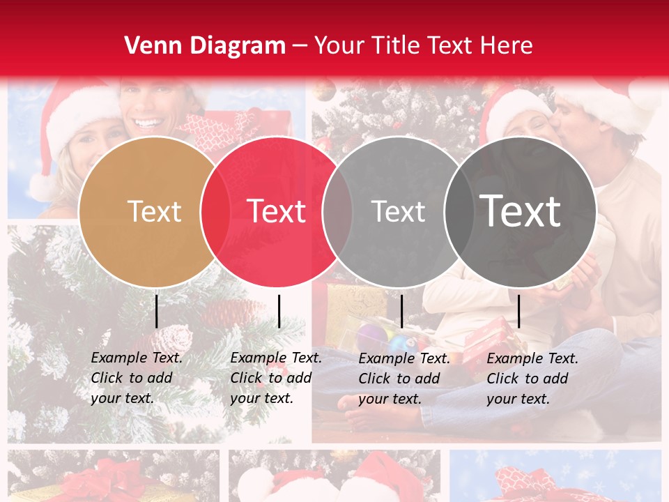 Christmas Tree With Couple PowerPoint Template