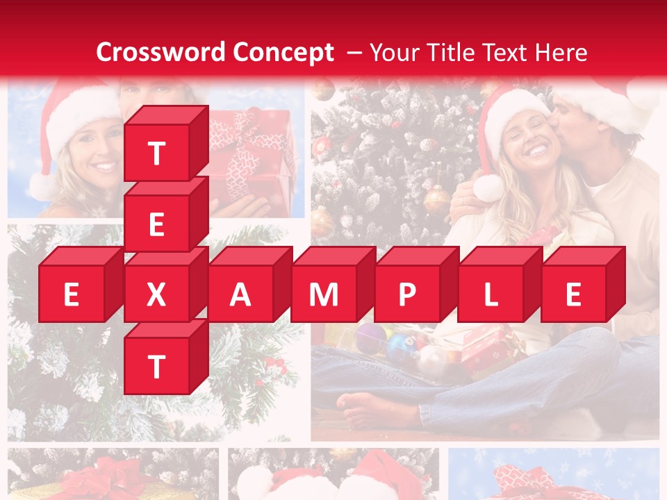 Christmas Tree With Couple PowerPoint Template