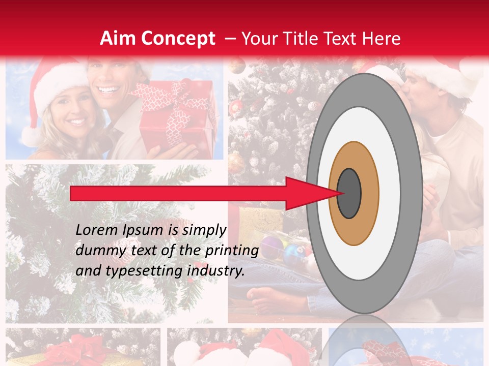 Christmas Tree With Couple PowerPoint Template