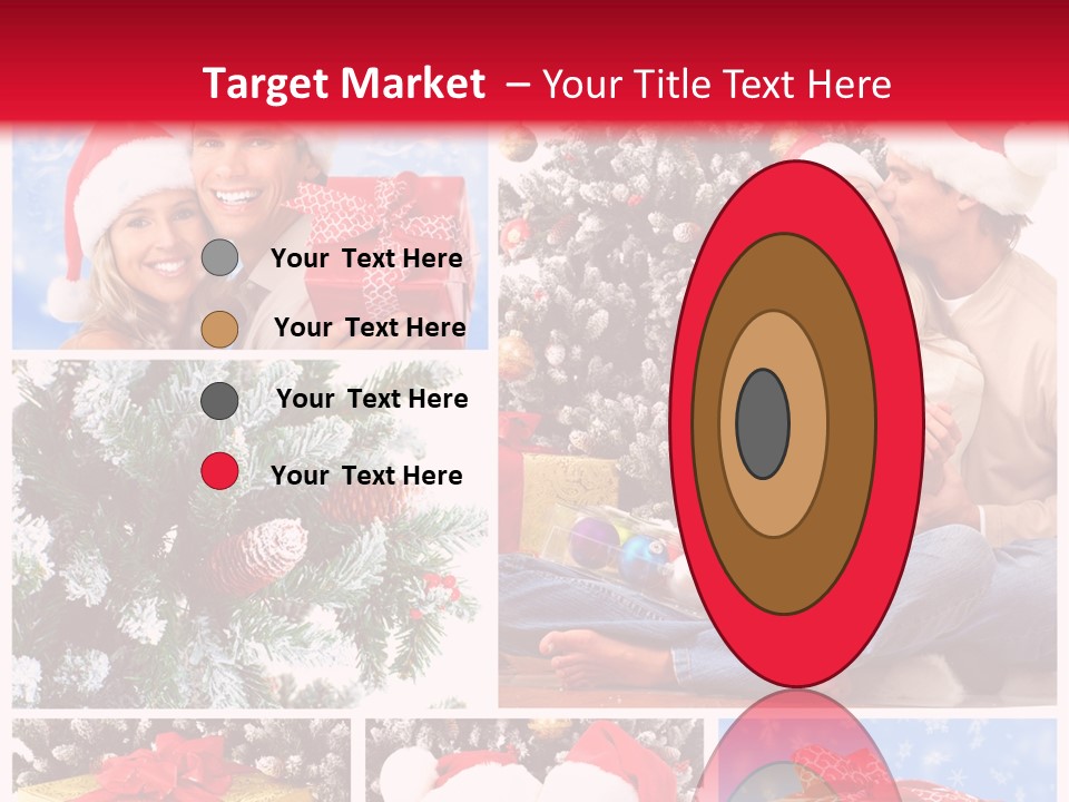 Christmas Tree With Couple PowerPoint Template